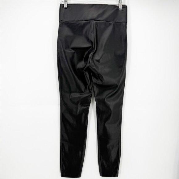 zara faux leather pants 7102 / 228 / 800 gathered waist detail black M - Picture 4 of 9